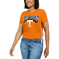 Women's WEAR by Erin Andrews Tennessee Orange Volunteers Side Lace-Up Modest Crop T-Shirt