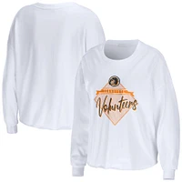 WEAR by Erin Andrews T-shirt court à manches longues et diamant blanc Tennessee Volunteers pour femmes