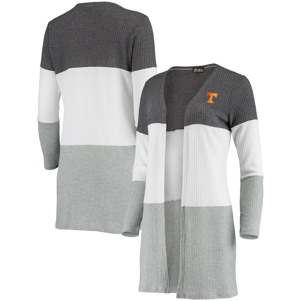 Lids Tennessee Volunteers Women's Endless Style Waffle-Knit Tri-Blend  Cardigan - White/Gray
