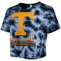 Women's ZooZatz Black Tennessee Volunteers Cloud-Dye Cropped T-Shirt