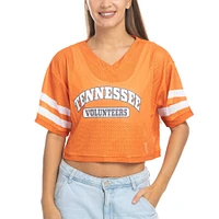 Women's ZooZatz Tennessee Orange Volunteers Mesh Cropped V-Neck T-Shirt