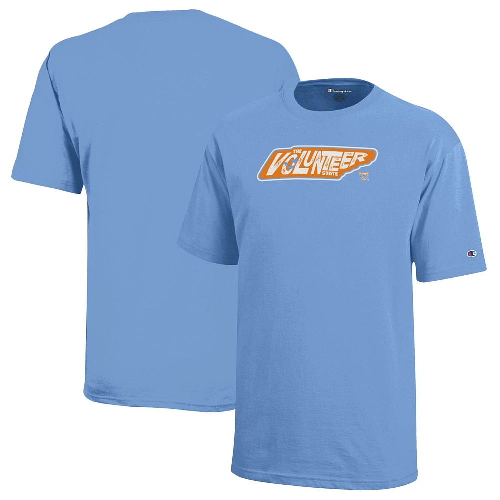 Youth Champion Light Blue Tennessee Lady Vols State Outline T-Shirt