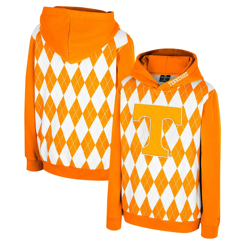 Youth Colosseum Tennessee Orange Volunteers Argyle The Dealio Pullover Hoodie