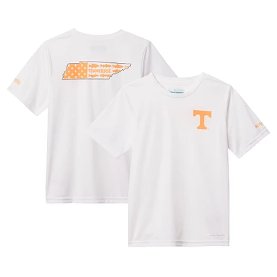 Youth Columbia White Tennessee Volunteers Terminal Tackle Omni-Shade T-Shirt