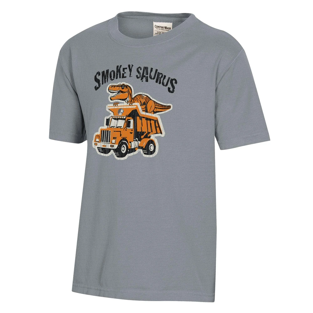 Youth ComfortWash Gray Tennessee Volunteers Dino Truck T-Shirt