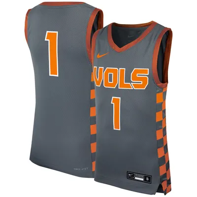 #1 Tennessee Volunteers Nike Youth Icon Replica Basketball Jersey - Gray