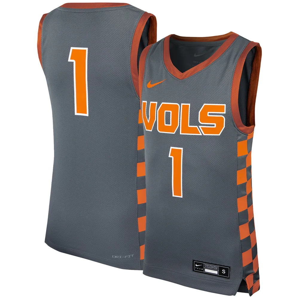 Maillot de basket-ball Nike #1 pour jeunes, réplique d'icône des volontaires du Tennessee, gris