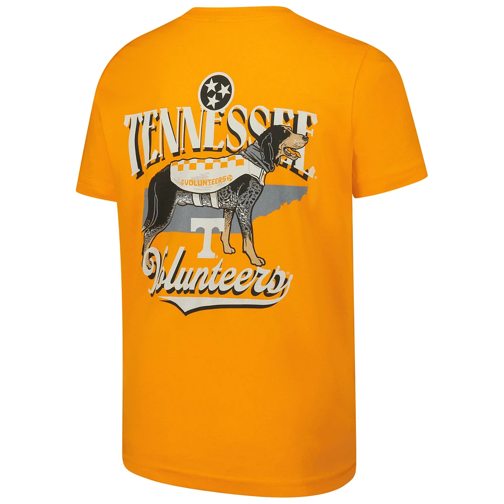 T-shirt hyperlocal premium pour jeunes Tennessee Orange Volunteers Mascot State Bridge