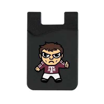 Texas A&M Aggies Mascot Top Loading Faux Leather Phone Wallet Sleeve - Black