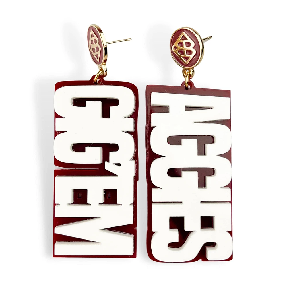 Brianna Cannon Texas A&M Aggies Large Word Earrings