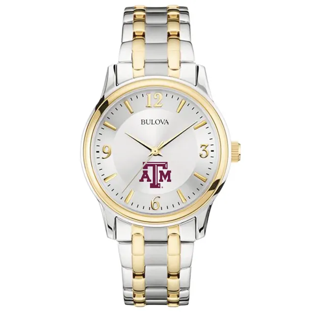 Women's Texas A&M Aggies Medallion Black Leather Wristwatch