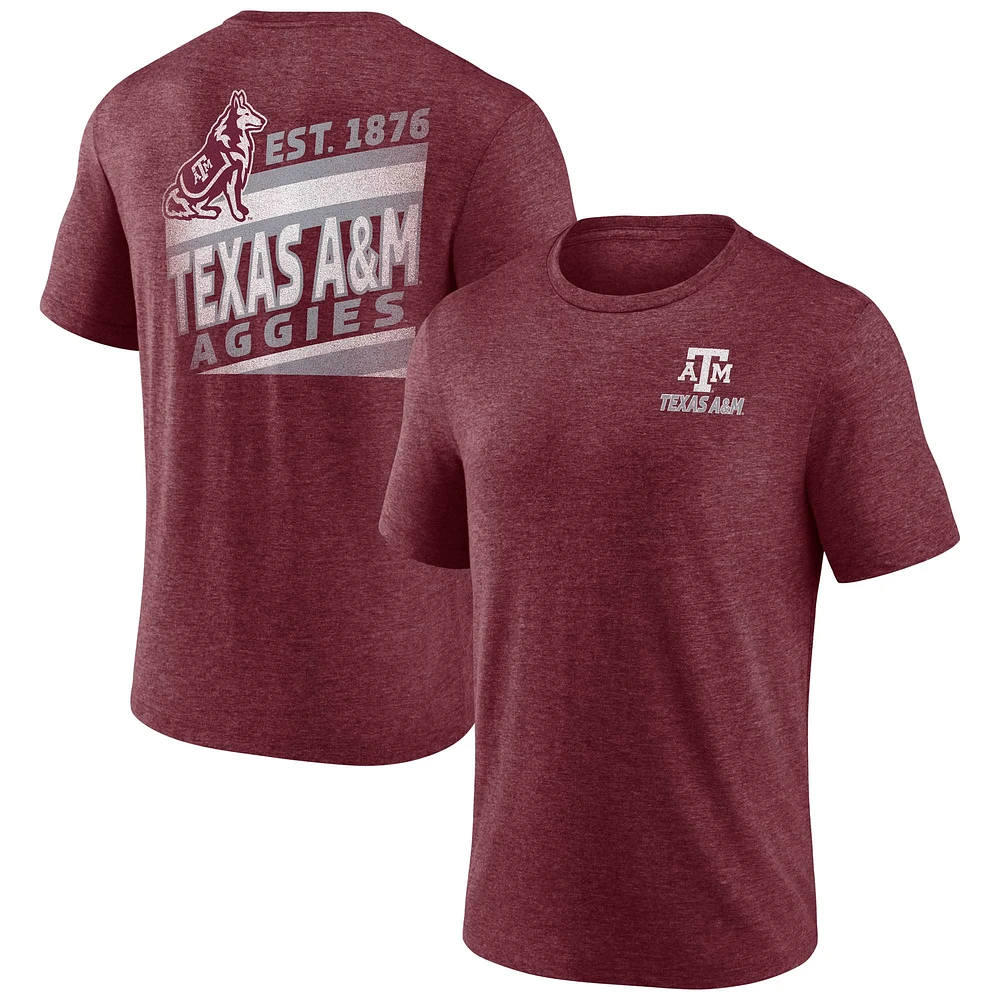 T-shirt Fanatics Heather Maroon Texas A&M Aggies Ideal Faded Tri-Blend