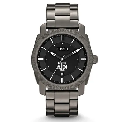 Texas A&M Aggies Fossil Machine Smoke Stainless Steel Watch