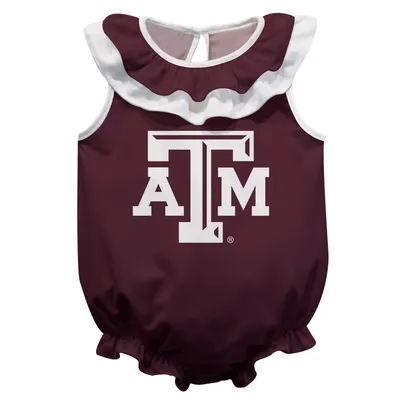 Texas A&M Aggies Girls Infant Sleeveless Ruffle Bodysuit - Maroon