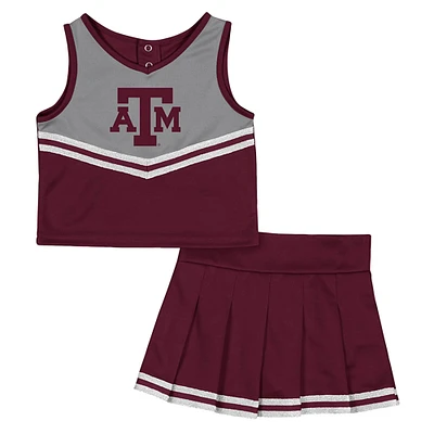 Ensemble haut et jupe de cheerleading Time For Recess pour filles Colosseum Maroon Texas A&M Aggies