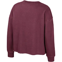 Girls Youth Colosseum Maroon Texas A&M Aggies Audrey Washed Fleece Pullover Crewneck Sweatshirt