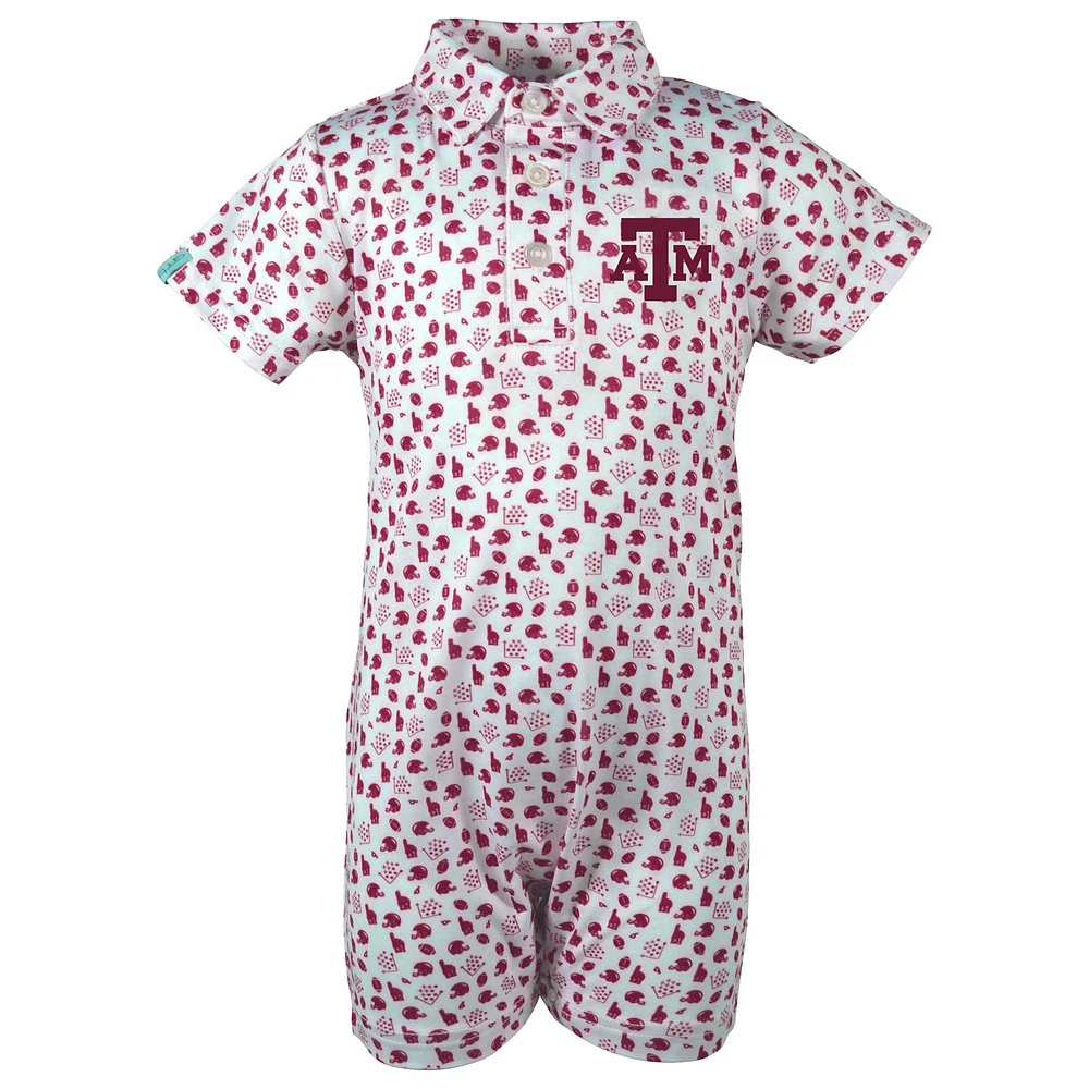 Infant Garb White Texas A&M Aggies Earnest Polo Romper