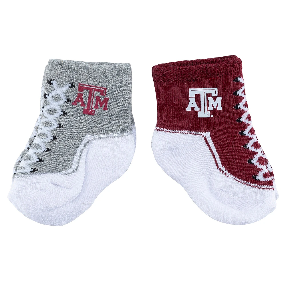 Lot de deux paires de chaussettes pour bébé ZooZatz Texas A&M Aggies