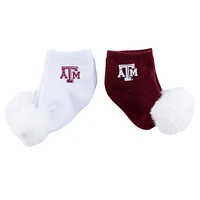 Lot de deux paires de chaussettes à pompon pour bébé ZooZatz Texas A&M Aggies