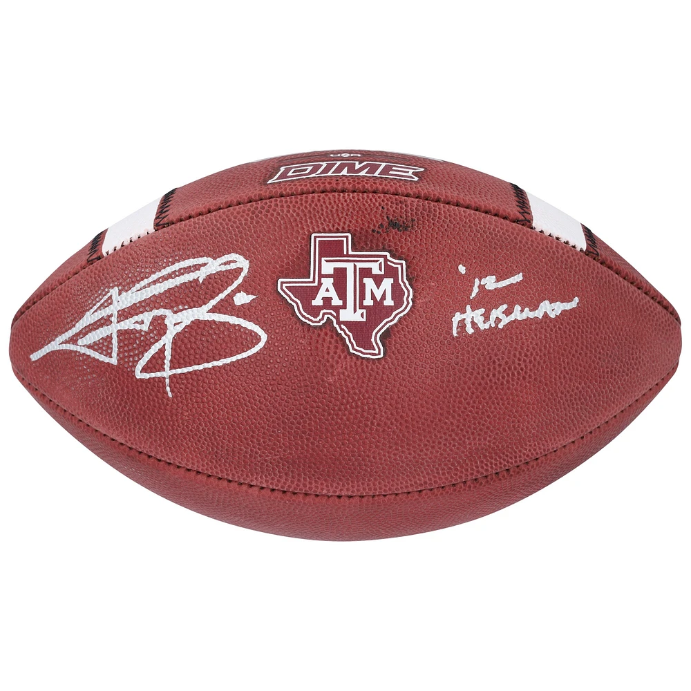 Johnny Manziel Texas A&M Aggies Autographed adidas Authentic Football with "12 Heisman" Inscription