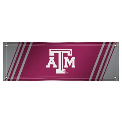 Texas A&M Aggies 2' x 6' Vinyl Silver Stripes Horizontal Banner - Maroon