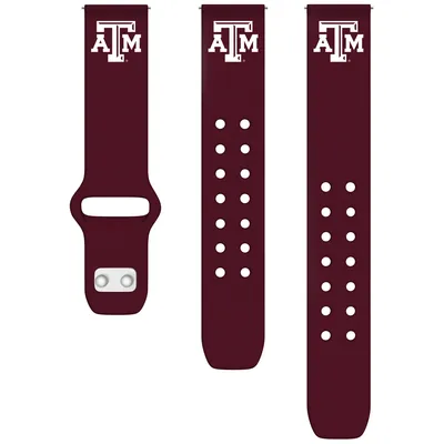 Texas A&M Aggies 20mm Samsung Silicone Watch Band - Maroon