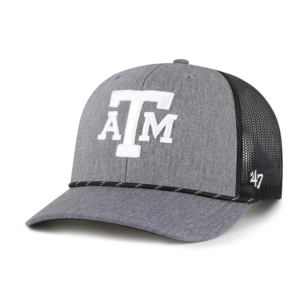 Casquette ajustable en corde de carbone Texas A&M Aggies grise '47 pour homme