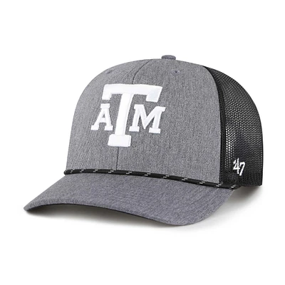 Casquette ajustable en corde de carbone Texas A&M Aggies grise '47 pour homme