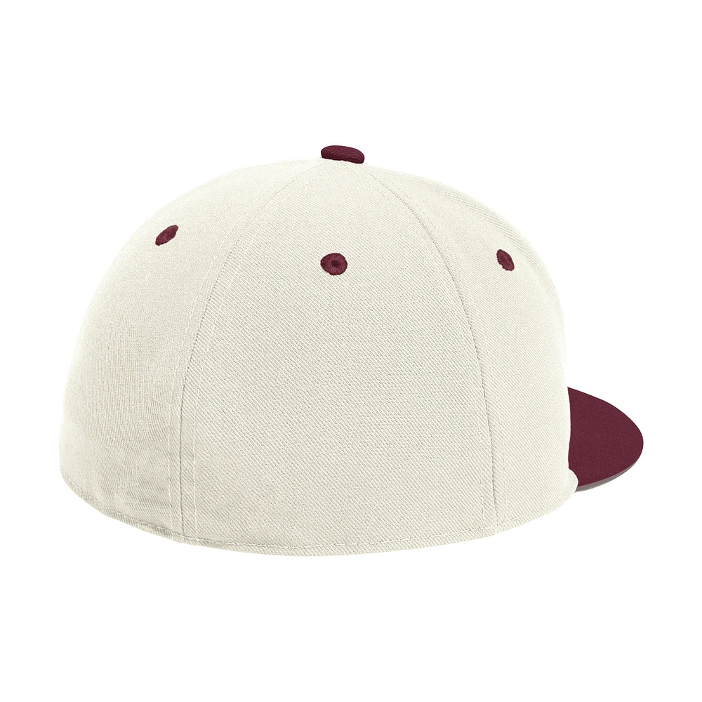 Casquette de baseball ajustée On-Field Texas A&M Aggies pour homme Adidas couleur crème