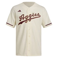 Maillot de baseball réplique adidas pour homme couleur crème Texas A&M Aggies