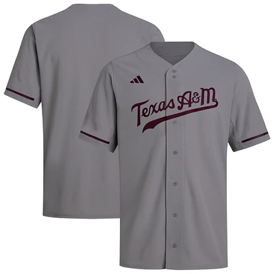 Maillot de baseball réplique gris adidas Texas A&M Aggies pour homme