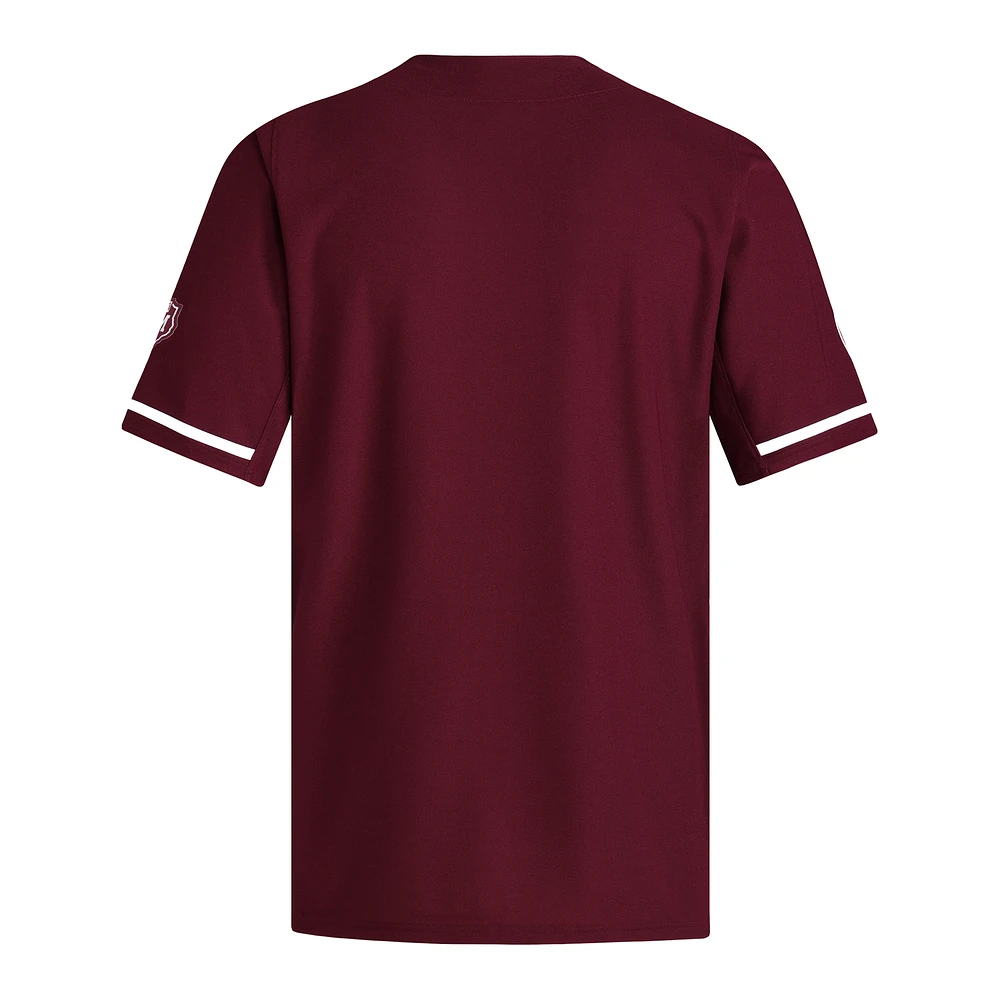 Maillot de baseball rétro réversible à boutons complets pour homme adidas Maroon Texas A&M Aggies