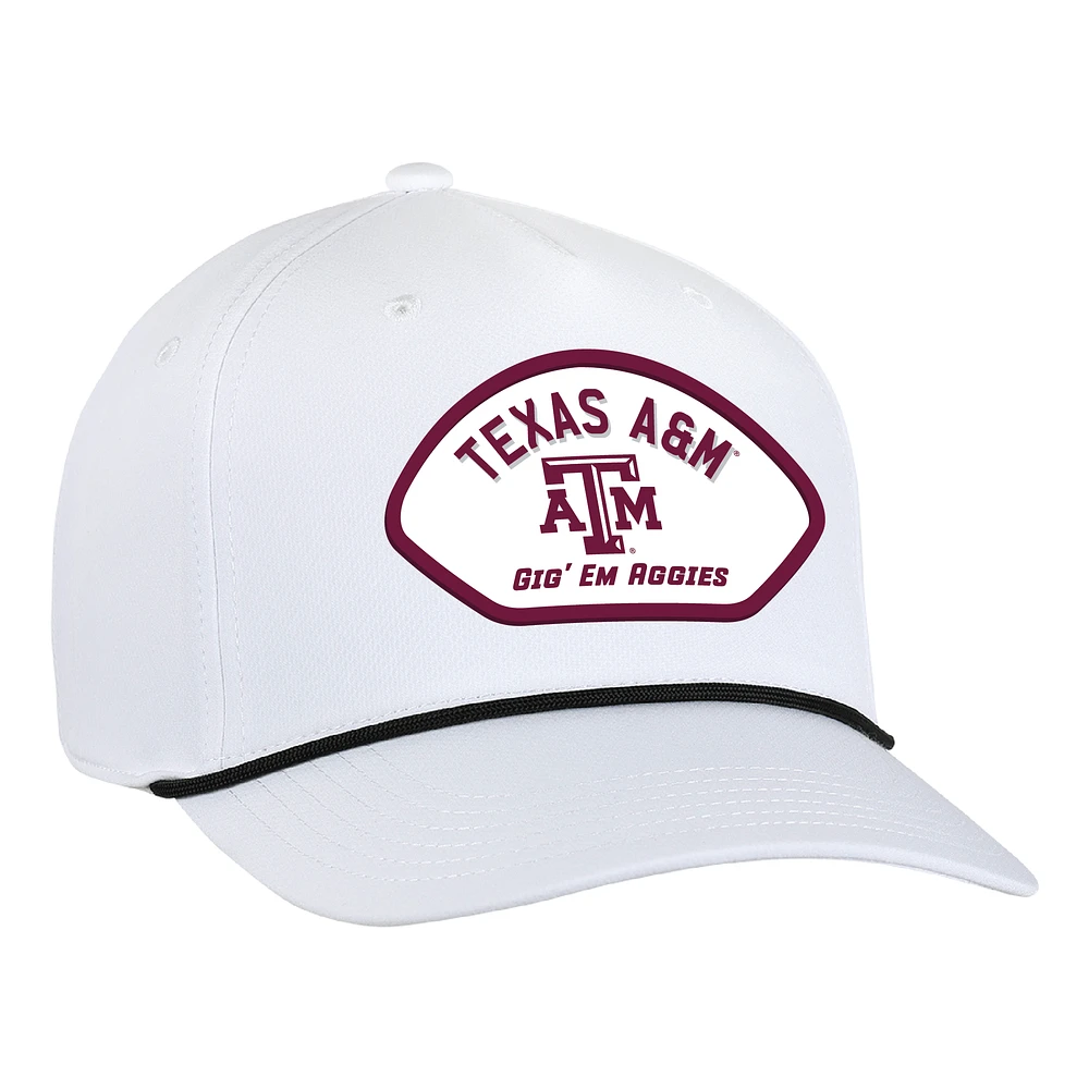 Casquette ajustable en corde Alto Texas A&M Aggies pour homme Ahead White