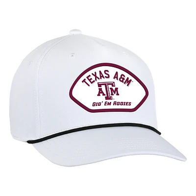 Casquette ajustable en corde Alto Texas A&M Aggies pour homme Ahead White
