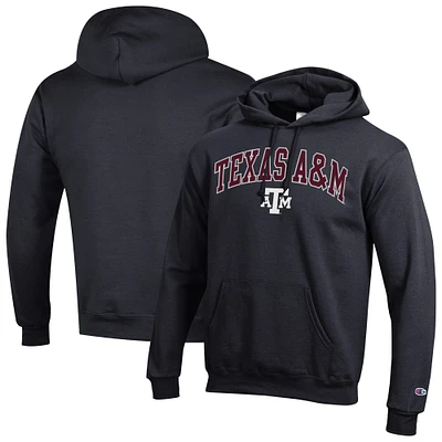 Men's Champion  Black Texas A&M Aggies Arch Over Logo Pullover Hoodie