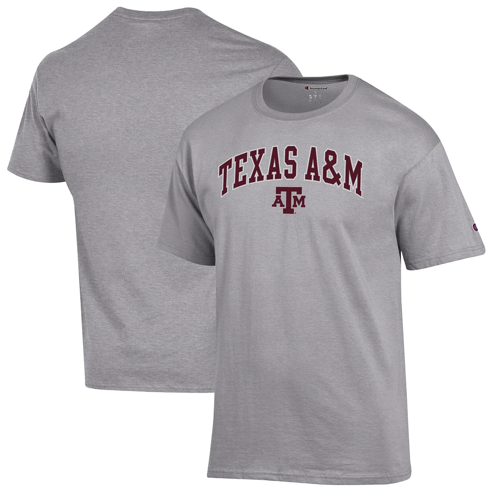 Men's Champion  Heather Gray Texas A&M Aggies Arch Over Logo T-Shirt