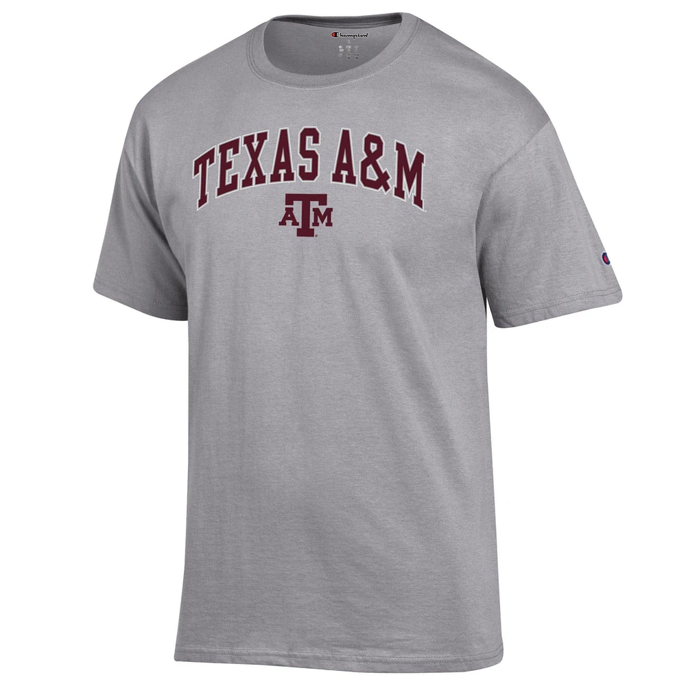 Men's Champion  Heather Gray Texas A&M Aggies Arch Over Logo T-Shirt