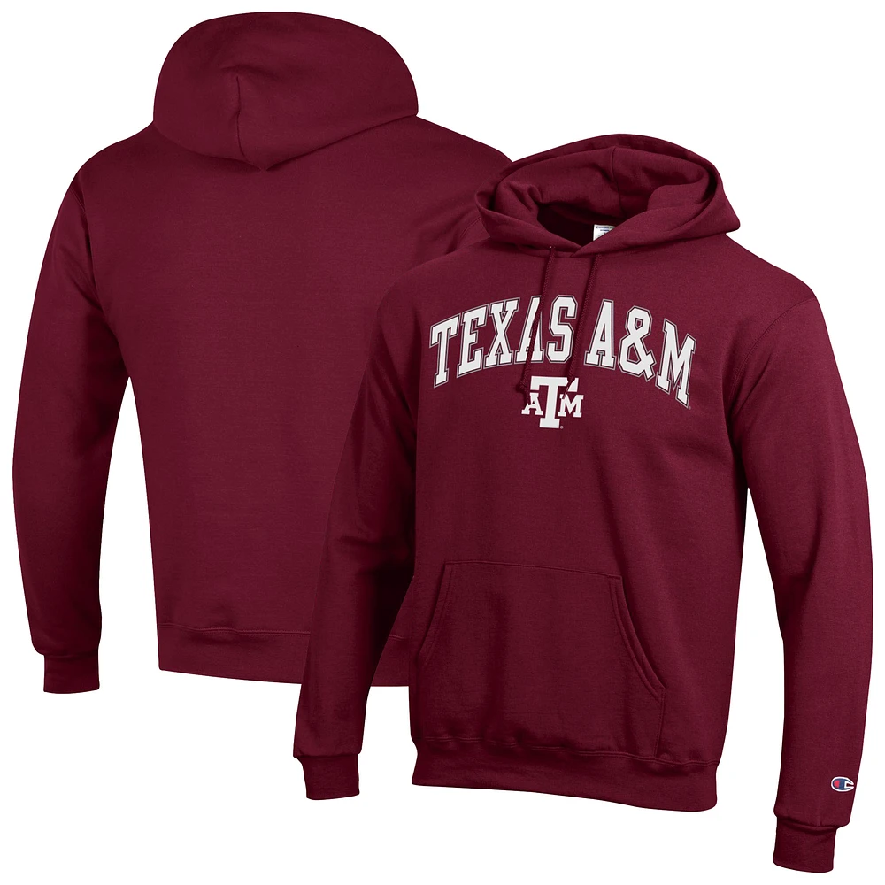Men's Champion  Maroon Texas A&M Aggies Arch Over Logo Pullover Hoodie