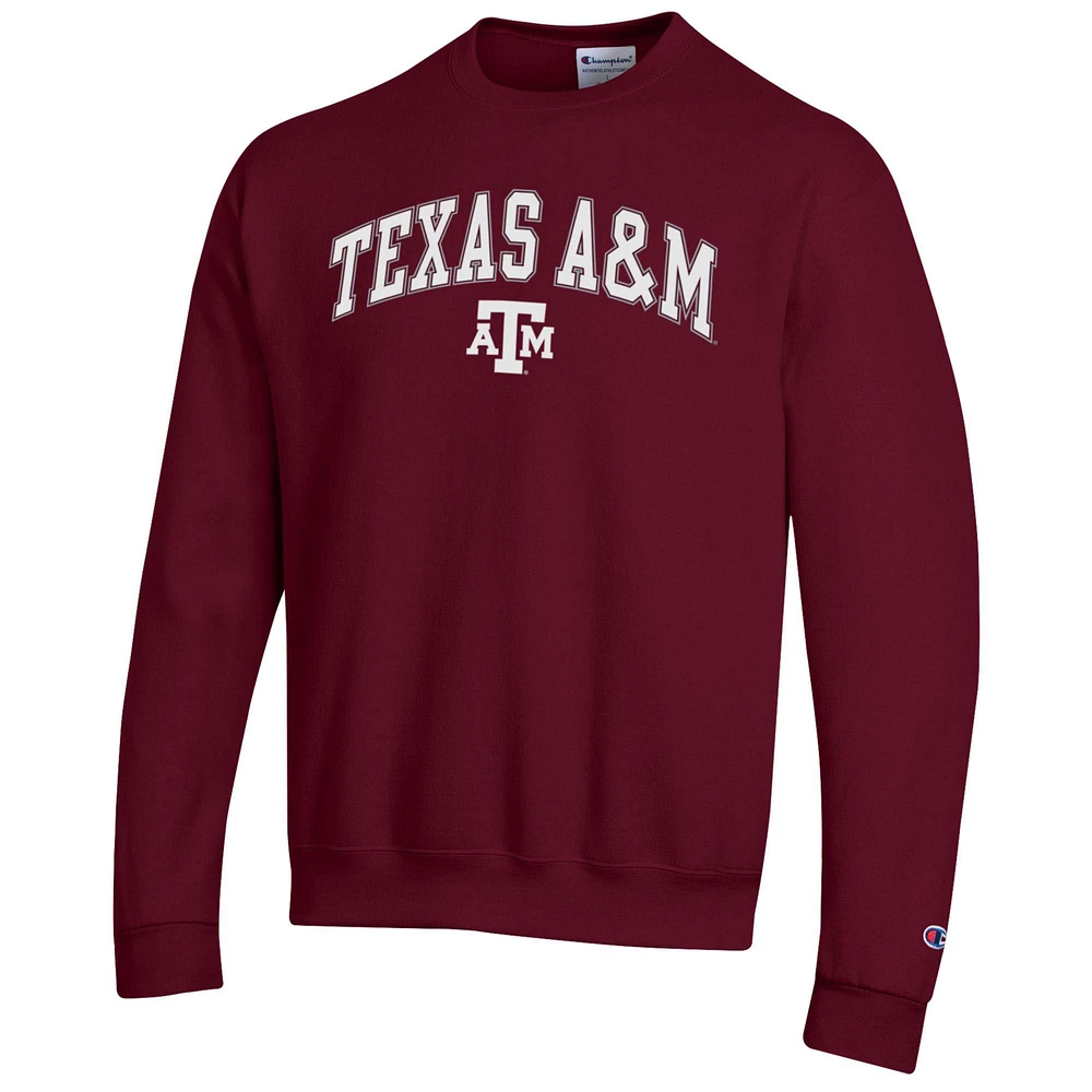 Men's Champion  Maroon Texas A&M Aggies Arch Over Logo Pullover Sweatshirt