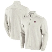 Men's Tommy Bahama White Texas A&M Aggies Sport Tobago Bay Tri-Blend Quarter-Zip Pullover
