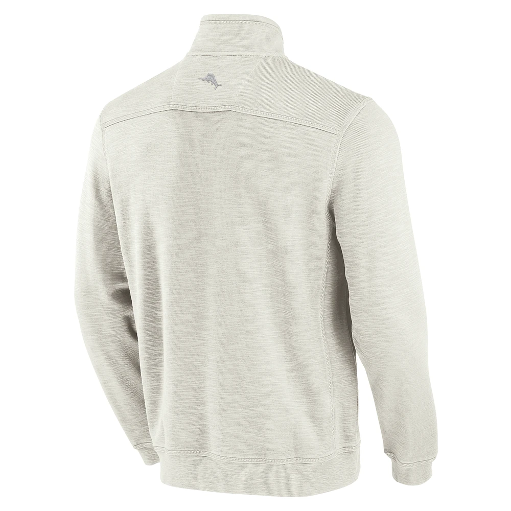 Men's Tommy Bahama White Texas A&M Aggies Sport Tobago Bay Tri-Blend Quarter-Zip Pullover