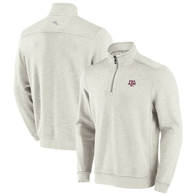 Men's Tommy Bahama White Texas A&M Aggies Sport Tobago Bay Tri-Blend Quarter-Zip Pullover