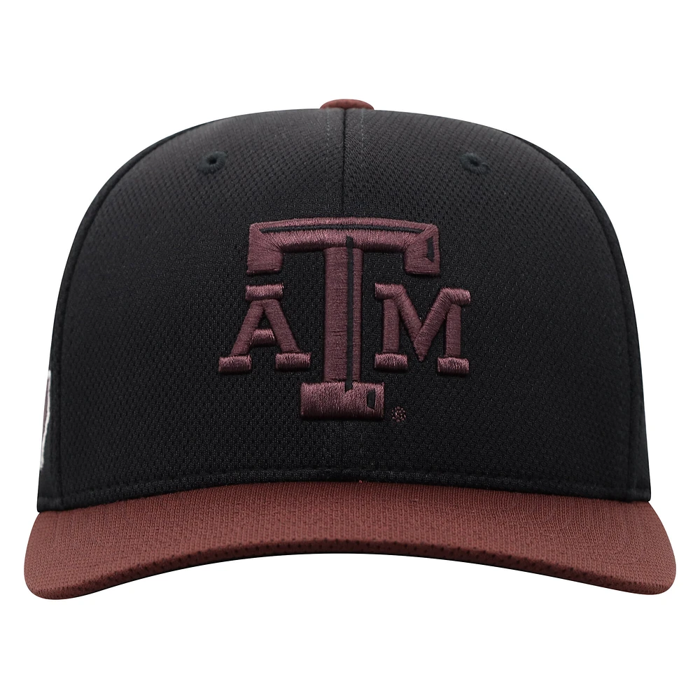 Men's Top of the World  Black Texas A&M Aggies Reflex Fitted Hat