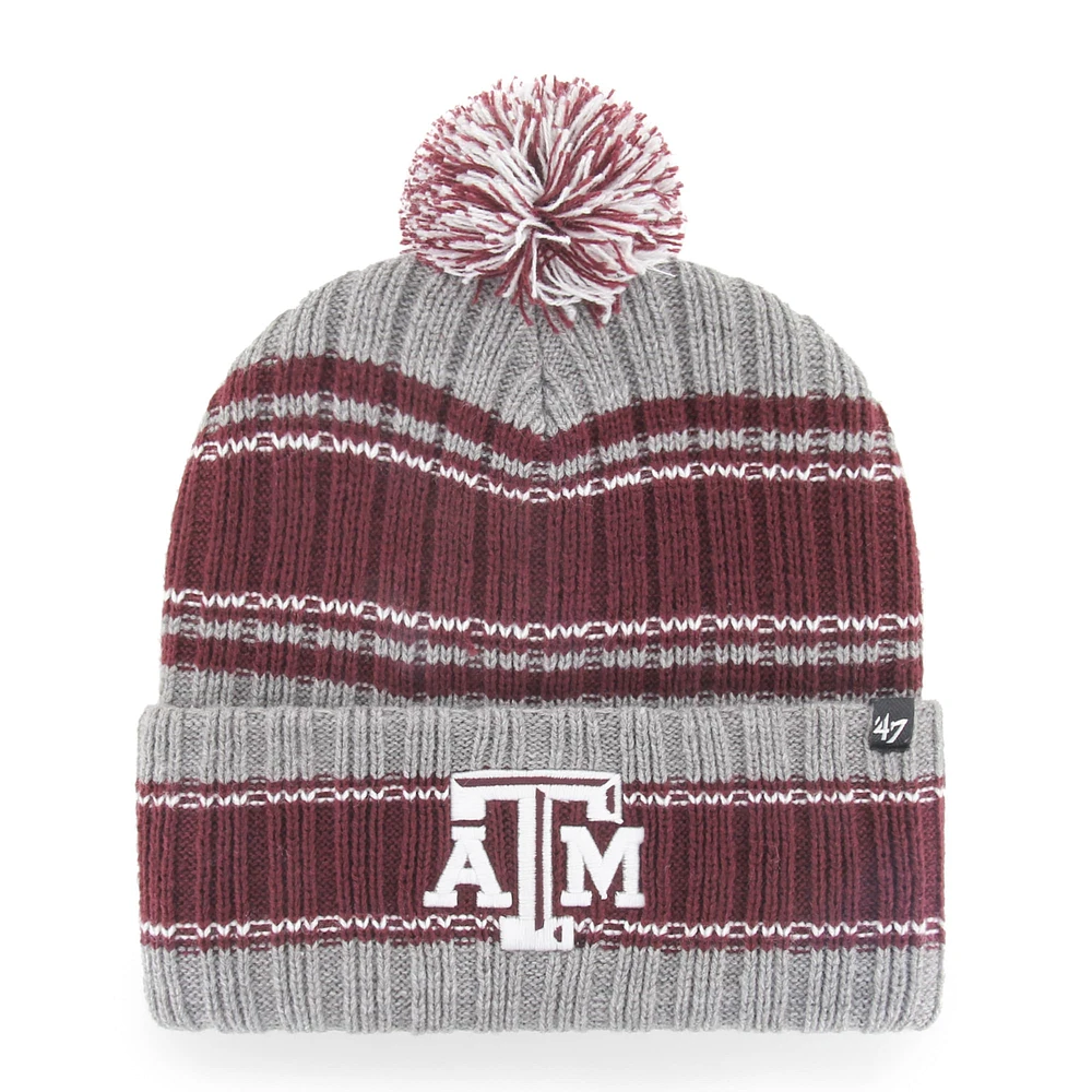 Bonnet en tricot à revers Texas A&M Aggies Rexford '47 pour homme avec pompon