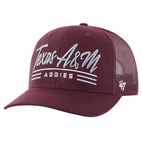 Casquette réglable '47 Maroon Texas A&M Aggies Garner Trucker pour hommes