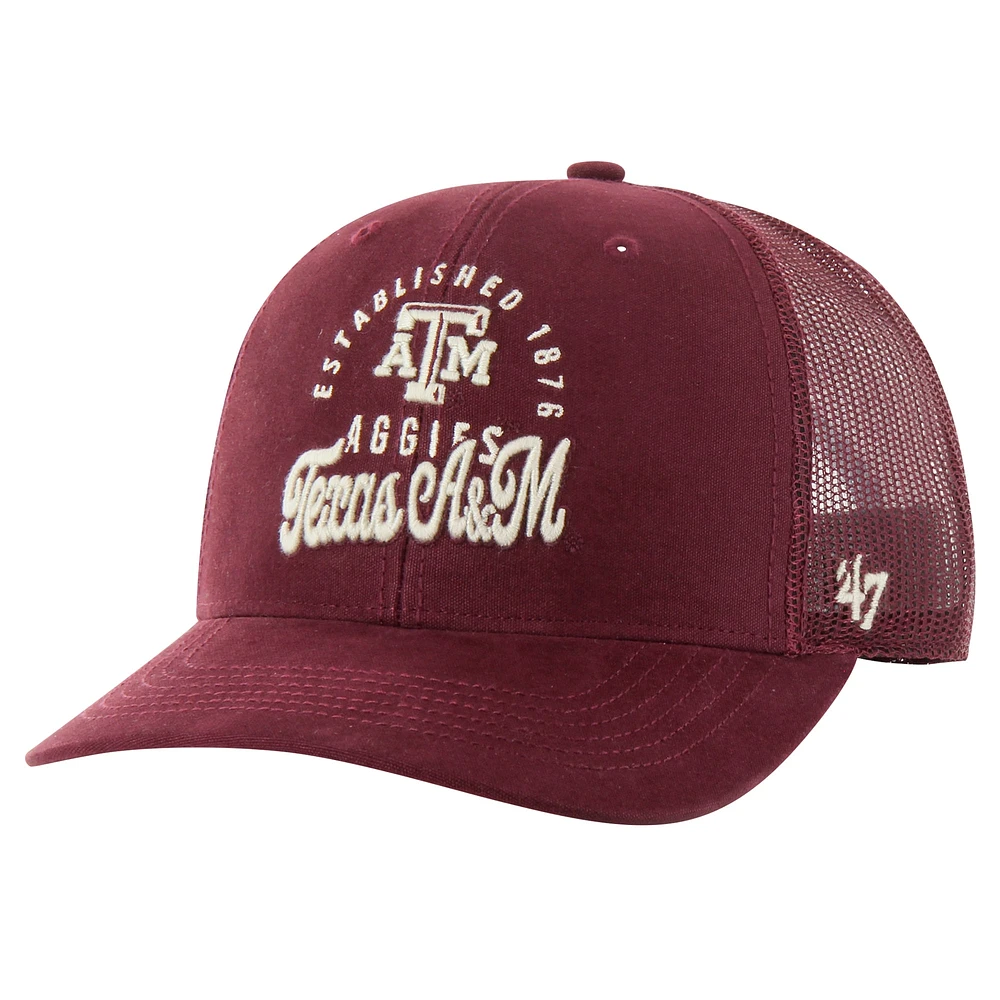 Men's '47 Maroon Texas A&M Aggies Pitstop Trucker Adjustable Hat