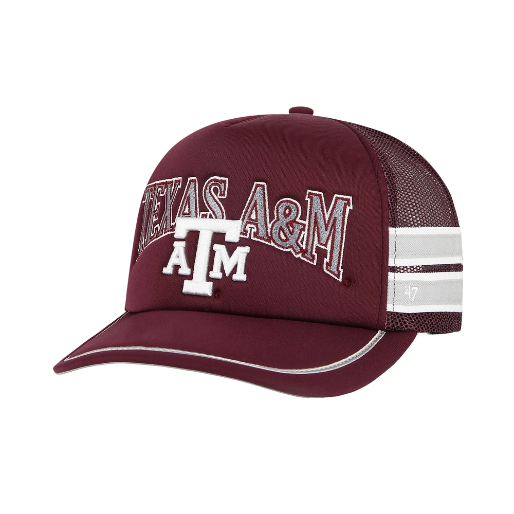 Casquette réglable de camionneur à bande latérale '47 Maroon Texas A&M Aggies pour hommes