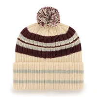 Men's '47 Natural Texas A&M Aggies Hone Patch Cuffed Knit Hat with Pom