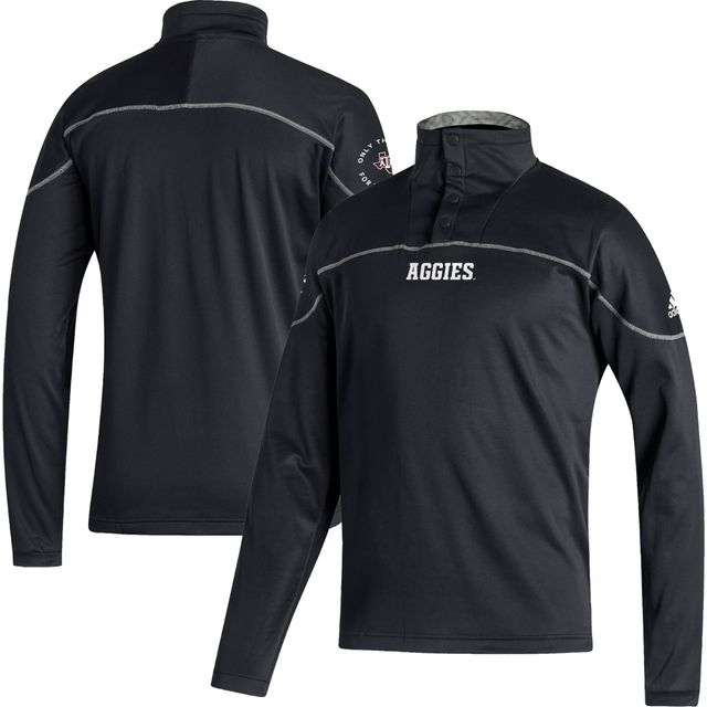 Veste adidas noire Texas A&M Aggies AEROREADY Knit Quarter-Snap pour hommes