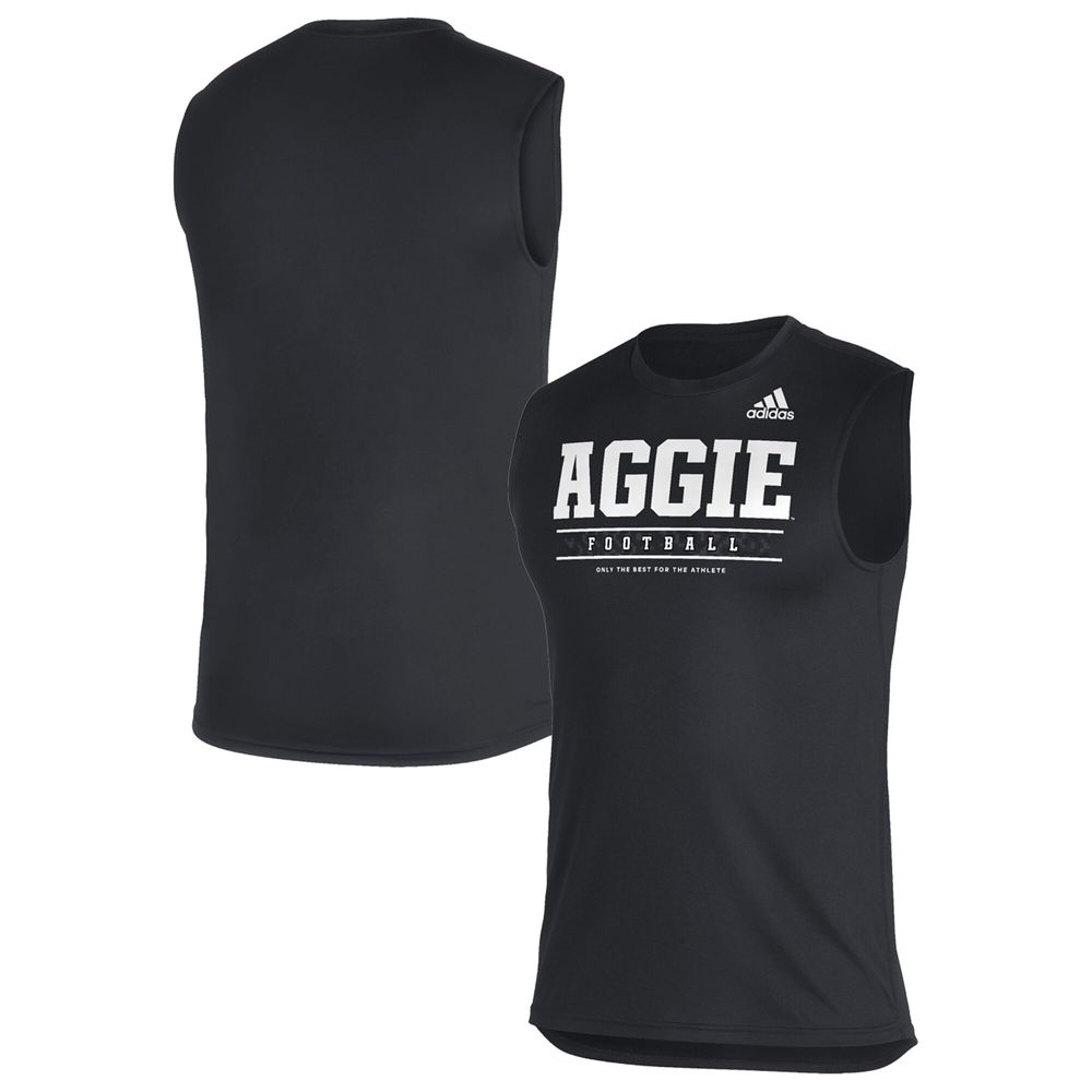 Men's adidas Black Texas A&M Aggies Sideline Football Locker Creator AEROREADY Sleeveless T-Shirt